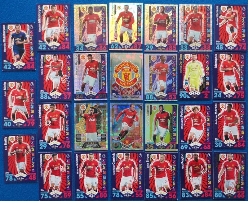 Manchester United, Match Attax Cards x 25 (2016-17)