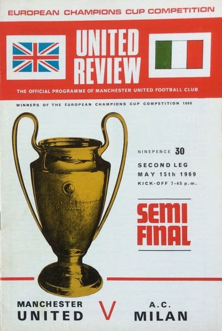 Manchester United v AC Milan, European Cup SF (1969, May 15th)