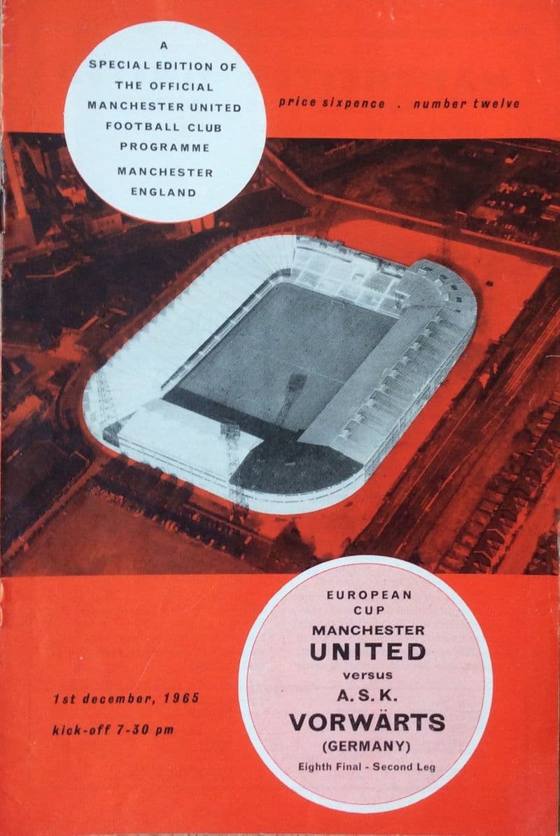 Manchester United v ASK Vorwarts, European Cup QF (1965, December 1st)