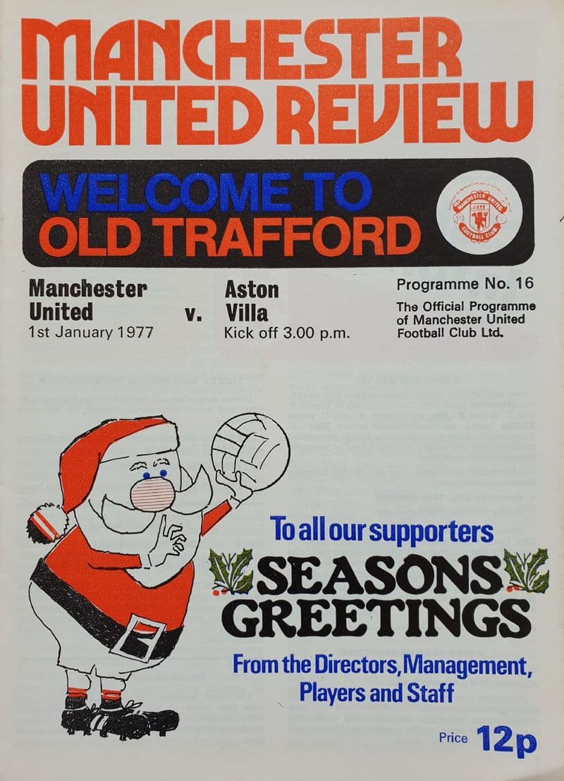 Manchester United v Aston Villa, Div 1 (1977, Jan 1st)