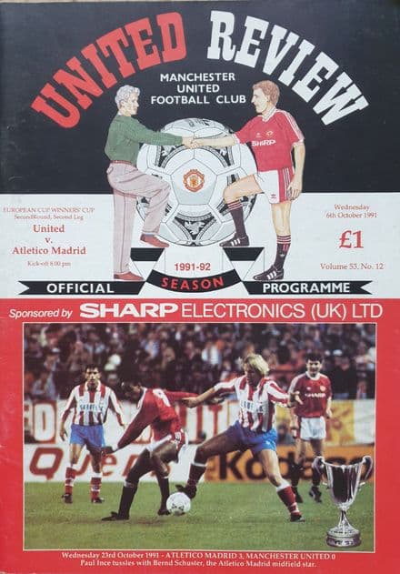 Manchester United v Atletico Madrid, European CWC (1991, Oct 6th)