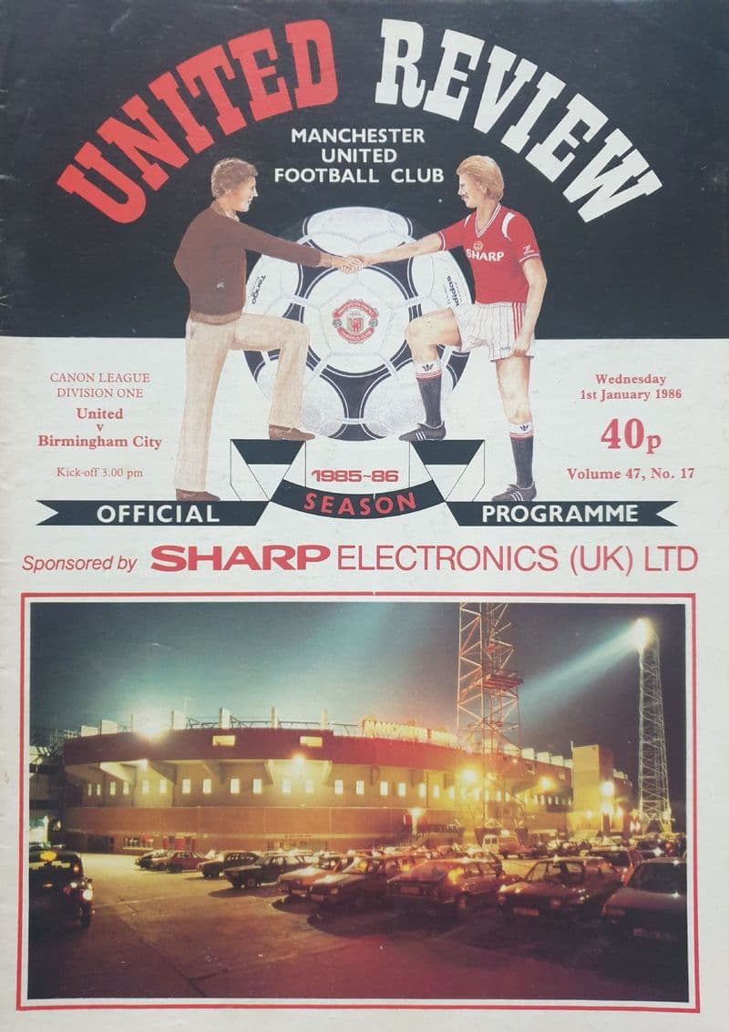 Manchester United v Birmingham, Div 1 (1986, Jan 1st)