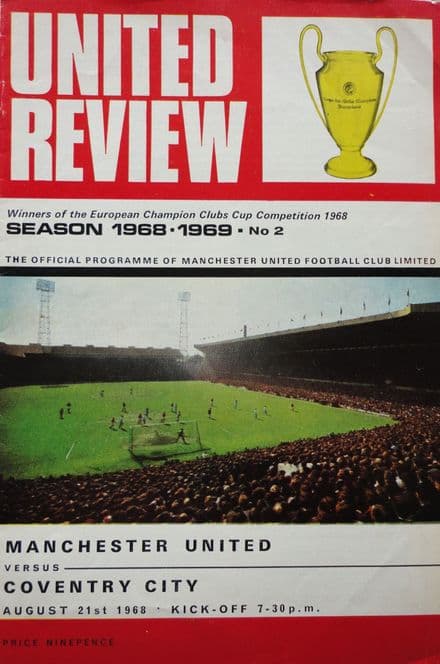 Manchester United v Coventry, Div 1 (1968, Aug 21st)