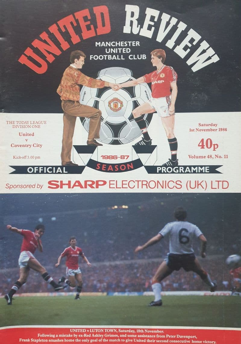 Manchester United v Coventry, Div 1 (1986, Nov 1st)