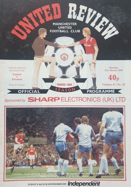 Manchester United v Everton, Div 1 (1986, Mar 31st)