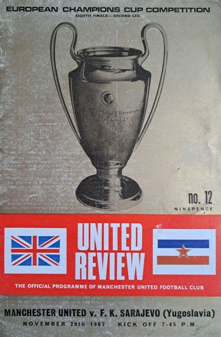 Manchester United v FK Sarajevo, European Cup (1967, Nov 29th)
