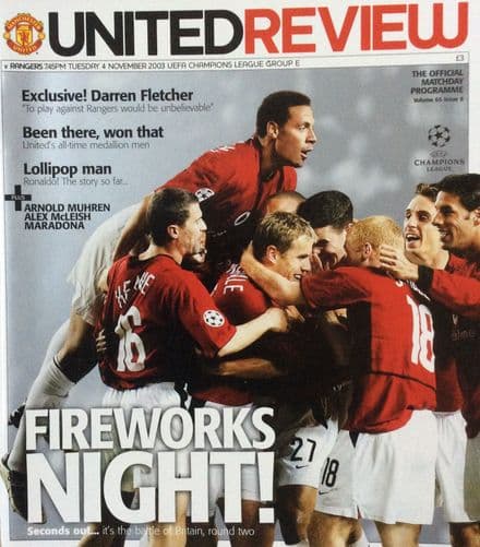 Manchester United v Glasgow Rangers, Champions League Group E (2003, Nov 4th)