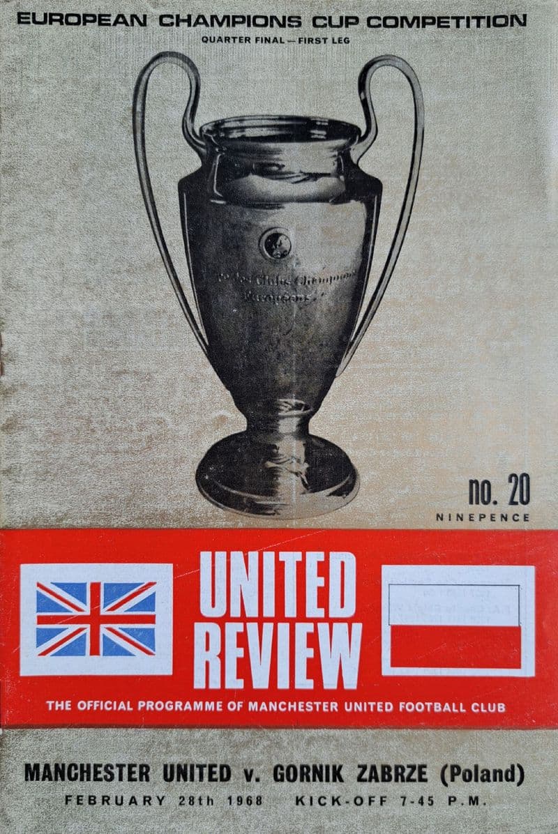 Manchester United v Gornik Zabrze, European Cup (1968, Feb 28th) Good Copy