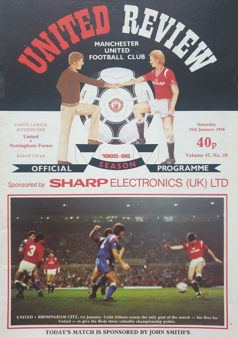 Manchester United v Nottm Forest, Div 1 (1986, Jan 18th)