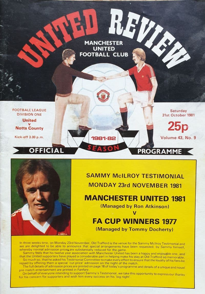Manchester United v Notts County, Div 1 (1981, Oct 31st)