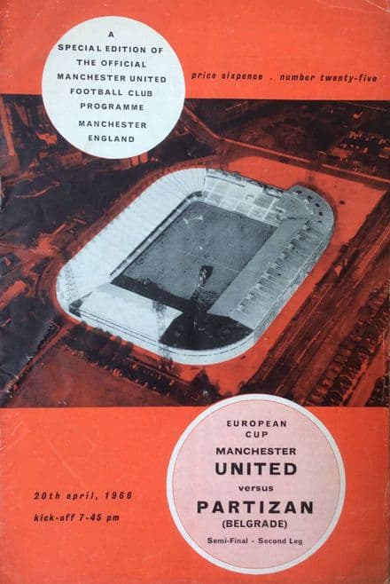 Manchester United v Partizan Belgrade, European Cup SF (1966, Apr 20th)