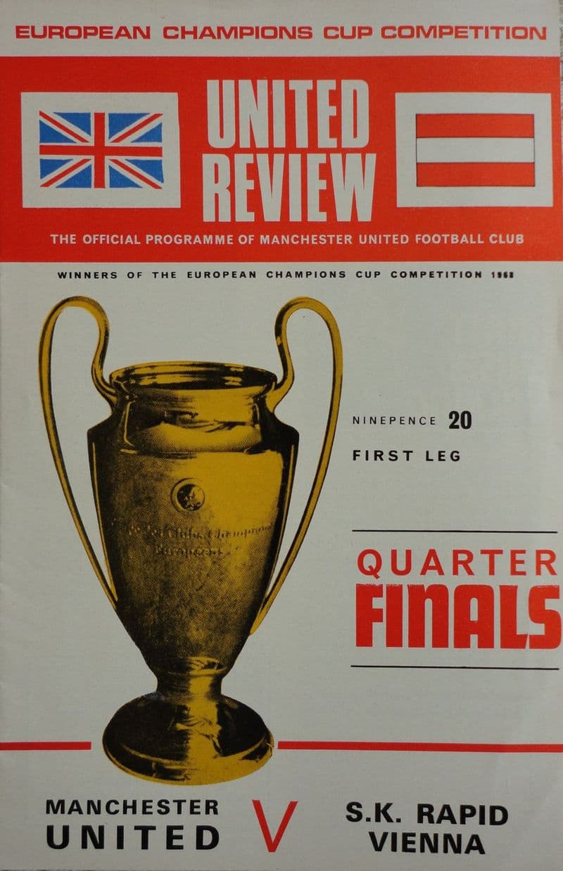 Manchester United v Rapid Vienna, European Cup (1969, Feb 26th)