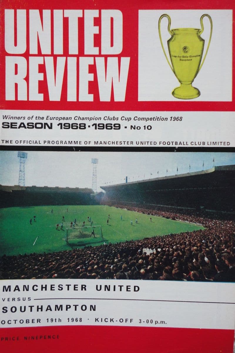 Manchester United v Southampton, Div 1 (1968, Oct 19th)