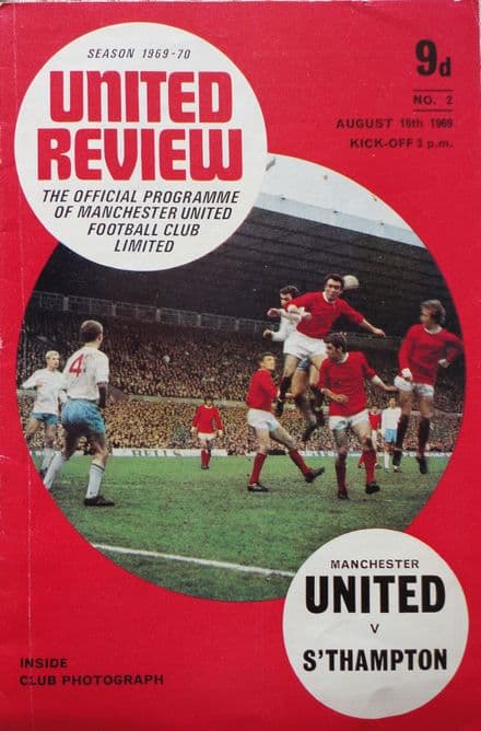 Manchester United v Southampton, Div 1 (1969, Aug 16th)