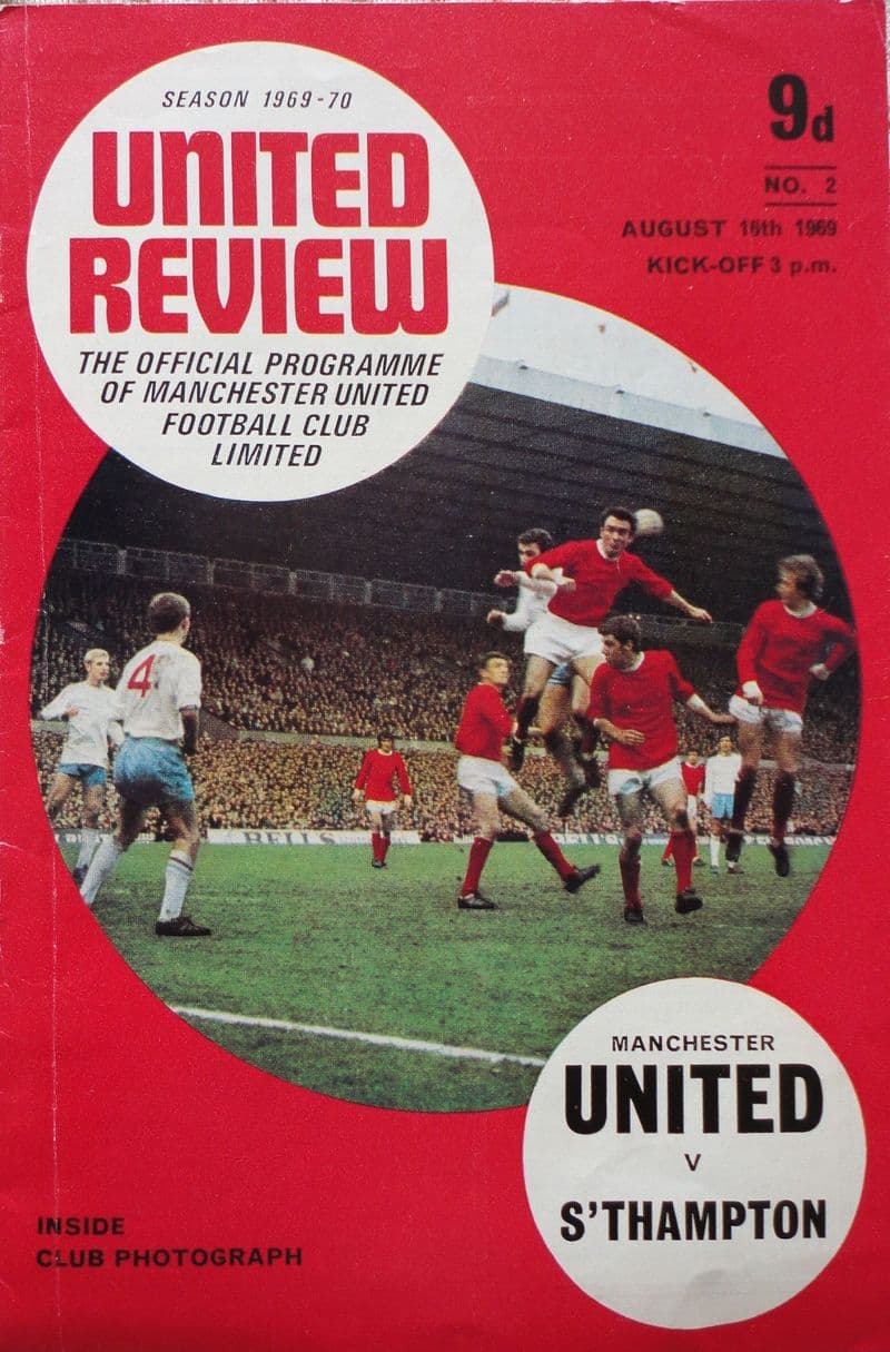 Manchester United v Southampton, Div 1 (1969, Aug 16th)