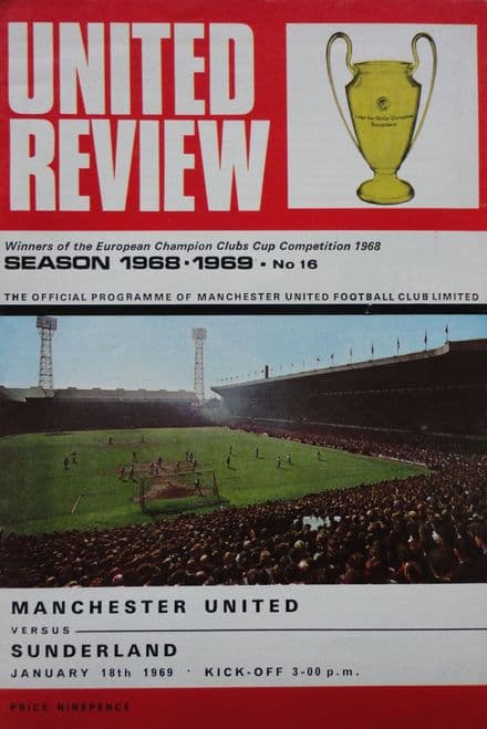 Manchester United v Sunderland, Div 1 (1969, Jan 18th)