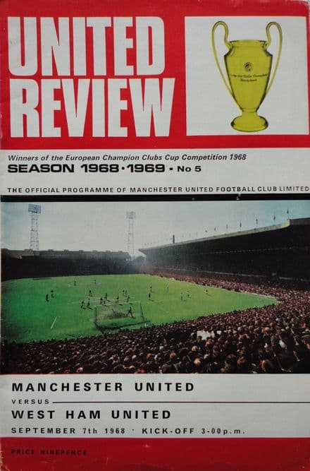 Manchester United v West Ham, Div 1 (1968, Sep 7th)