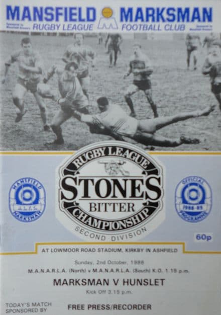 Mansfield Marksman v Hunslet (1988, October 2nd)