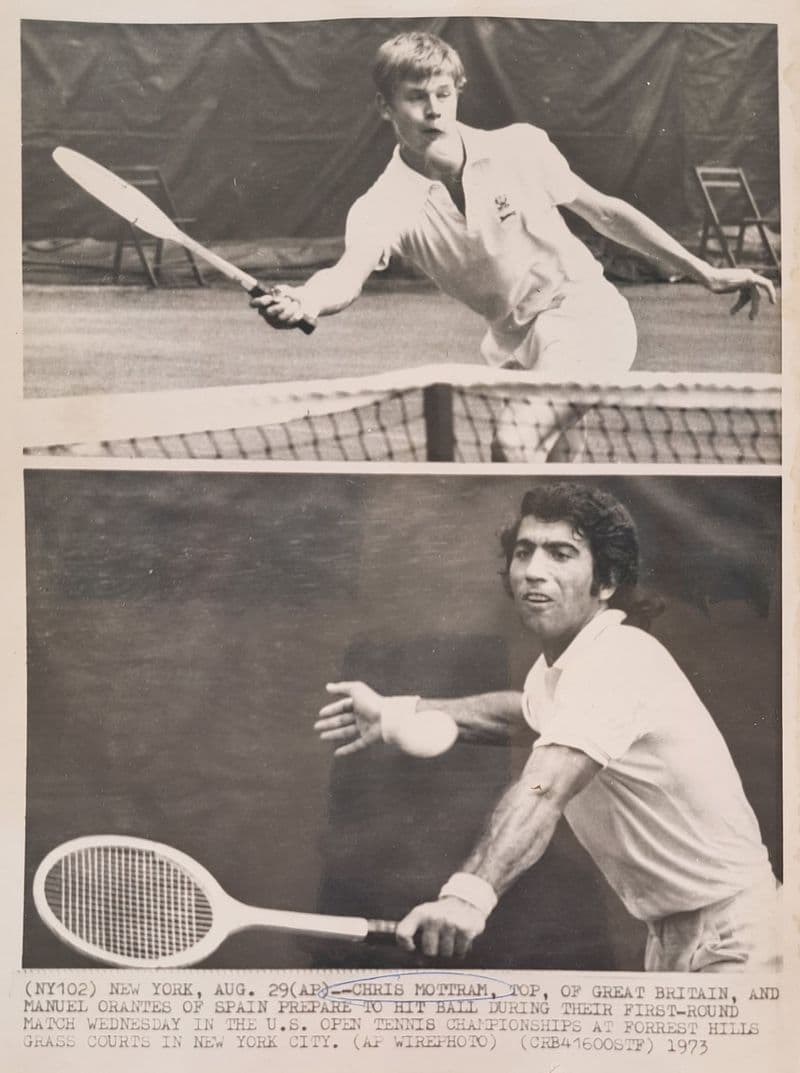 Manuel Orantes & Buster Mottram Press Photo (US Open, 1973)