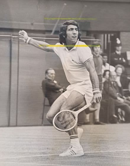 Manuel Orantes Press Photo (1972) "Backhand"