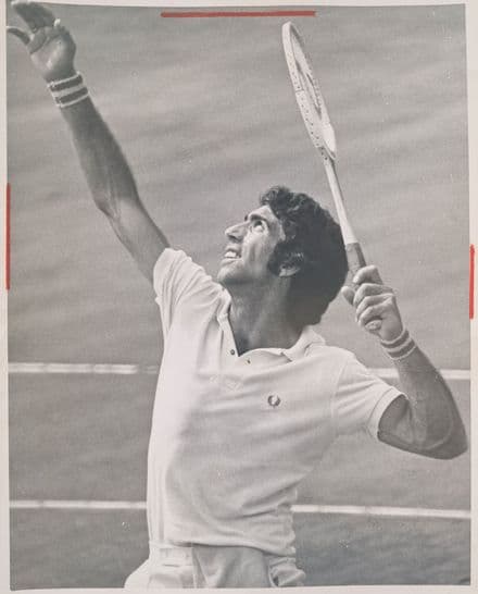 Manuel Orantes Press Photo (1975) "Serving"