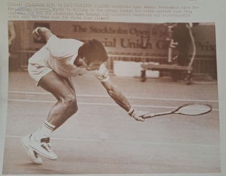 Manuel Orantes Press Photo (Stockholm, 1976) "Backhand Volley"