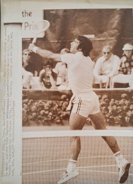 Manuel Orantes Press Photo (US Open, 1975) "Backhand Volley"