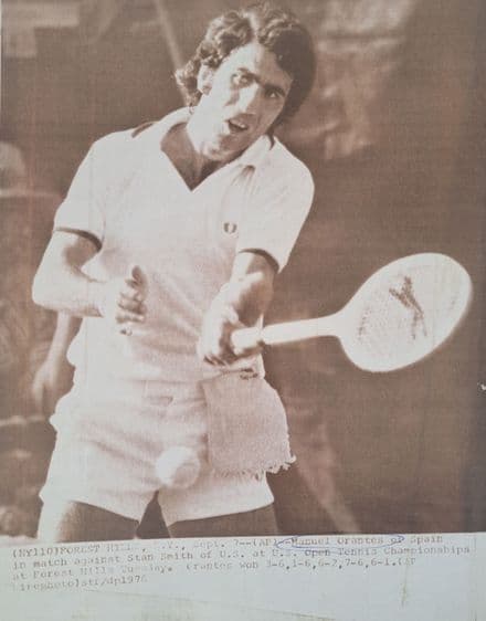 Manuel Orantes Press Photo (US Open, 1975) "Forehand"