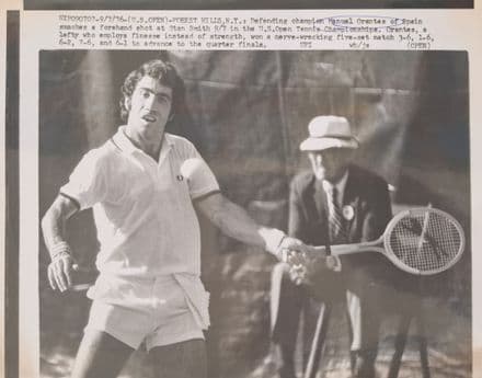 Manuel Orantes Press Photo (US Open, 1975) "Forehand 2"