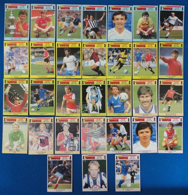 Match FA Cup Cards (1980s, 31 Cards)