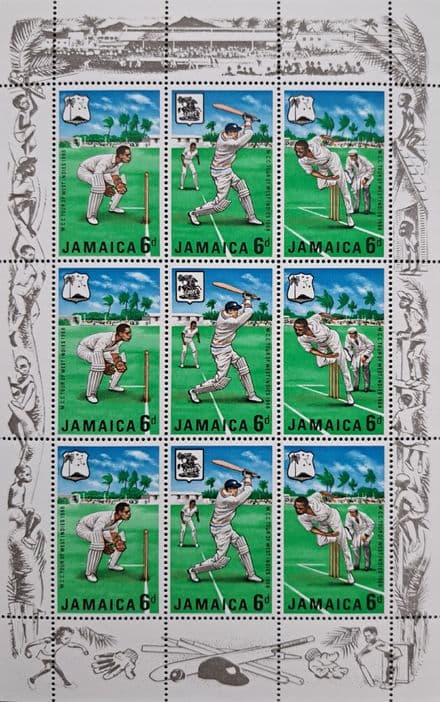 MCC West Indies Tour (1968) Jamaica Commemorative Stamp Sheet - Mint