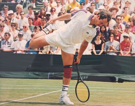 McEnroe Press Box Large Photo (Wimbledon, 1992)