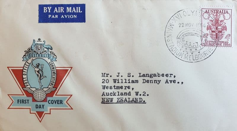 Melbourne Olympics FDC (1956)