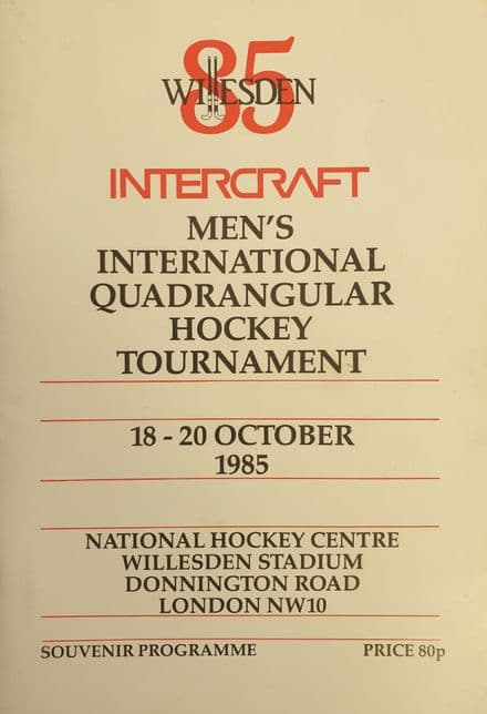 Men's International Quadrangular Hockey Tournament (1985, Oct 18th-20th)