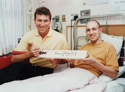 Michael Atherton Press Photograph "Bat Signing"