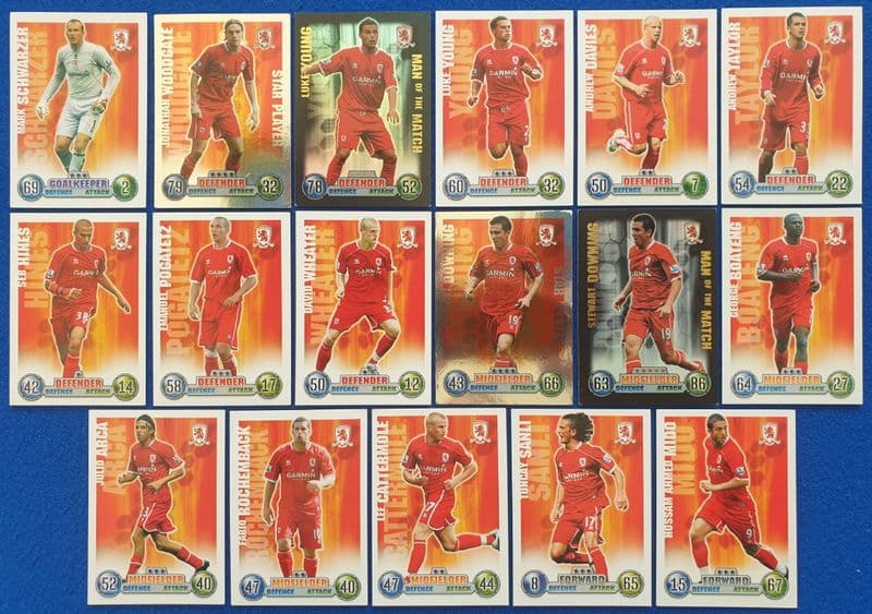 Middlesborough, Match Attax Cards x 17 (2007-08)