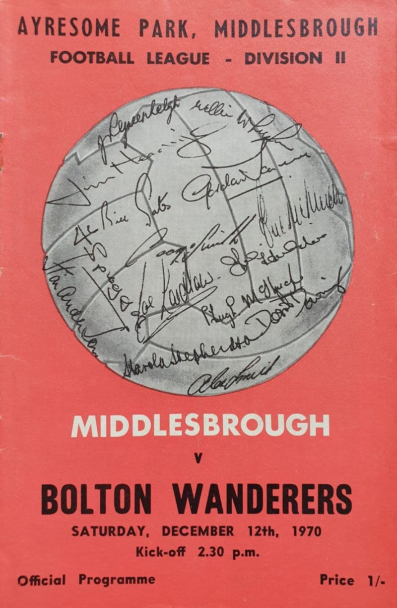Middlesborough v Bolton, Div 2 (1970, Dec 12th)
