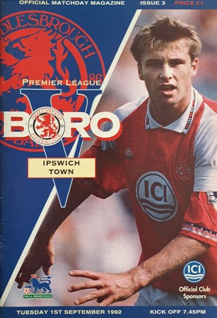 Middlesborough v Ipswich, Prem (1992, Sep 1st)