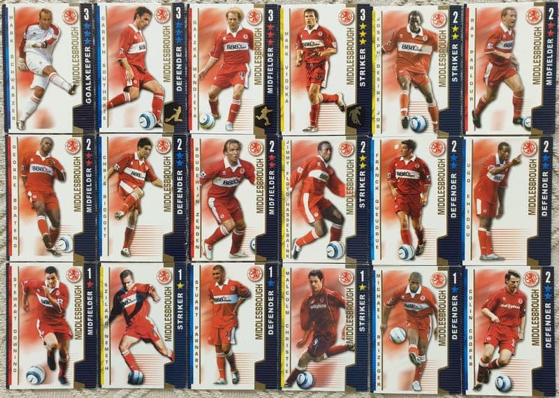 Middlesbrough, 18 Cards (2004-05)