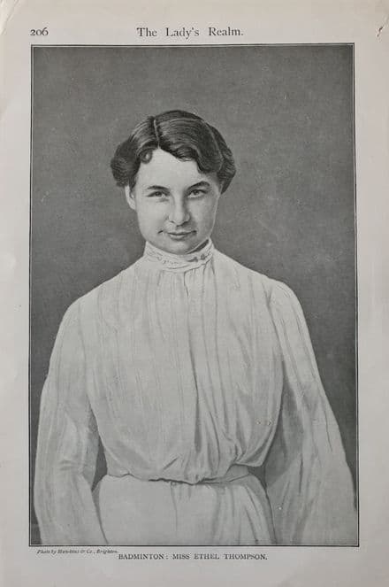 Miss Ethel Thompson Badminton Print (Lady's Realm, 1906)