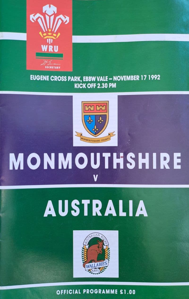 Monmouthshire v Australia (1992, Nov 17th)