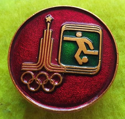 Moscow Olympics Football Enamel Pin Badge