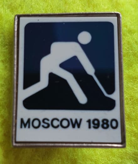 Moscow Olympics Hockey Pin Badge