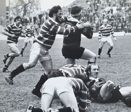 Moseley v Leicester "High tackle" Press Photo