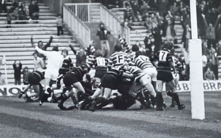 Moseley v Leicester "Try!" Press Photo