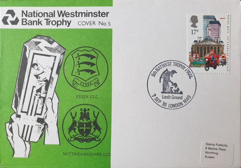 NatWest Trophy F FDC (1985, Sep 7th) Essex v Nottinghamshire