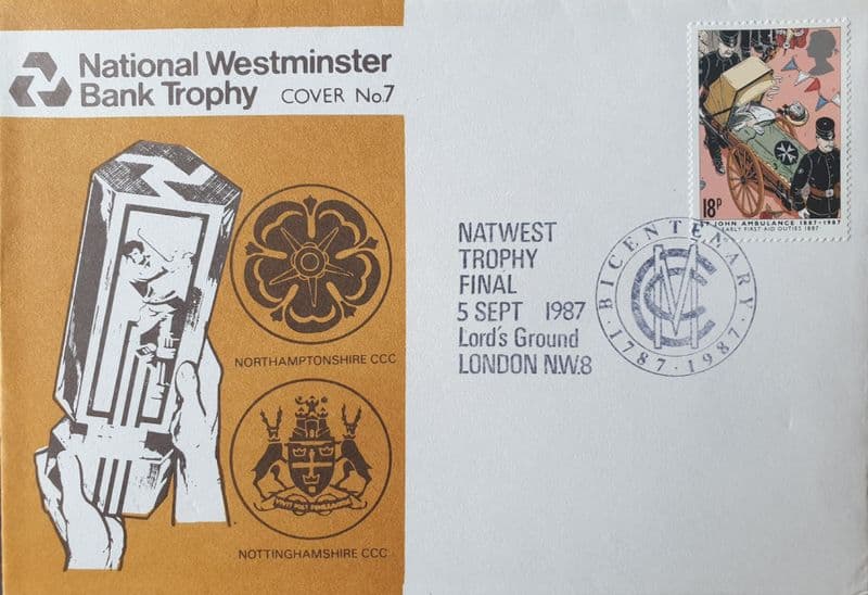 NatWest Trophy F FDC (1987, Sep 5th) Northants v Notts