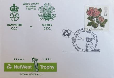 NatWest Trophy F FDC (1991, Sep 7th) Hampshire v Surrey