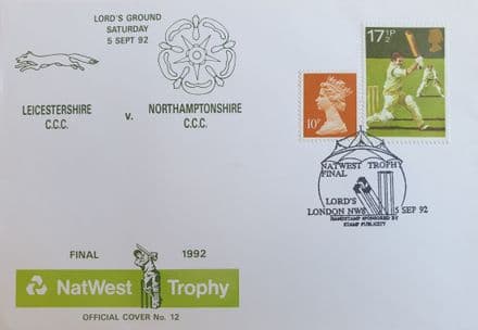 NatWest Trophy F FDC (1992, Sep 5th) Leicestershire v Northants