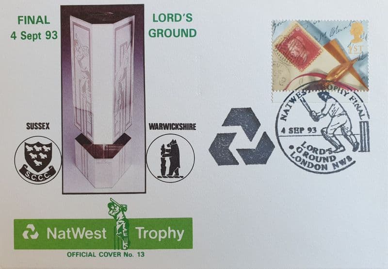 NatWest Trophy F FDC (1993, Sep 4th) Sussex v Warwickshire